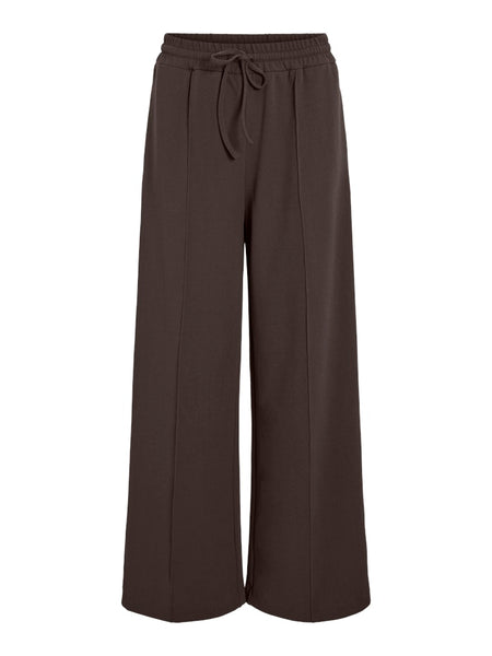 VILA Wide Leg Drawstring Trousers in Brown
