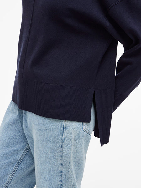VILA Roll Neck Knit Jumper in Navy