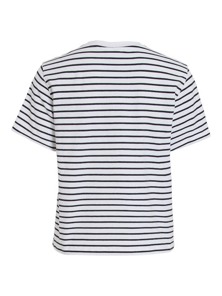 VILA Striped T-Shirt in Black