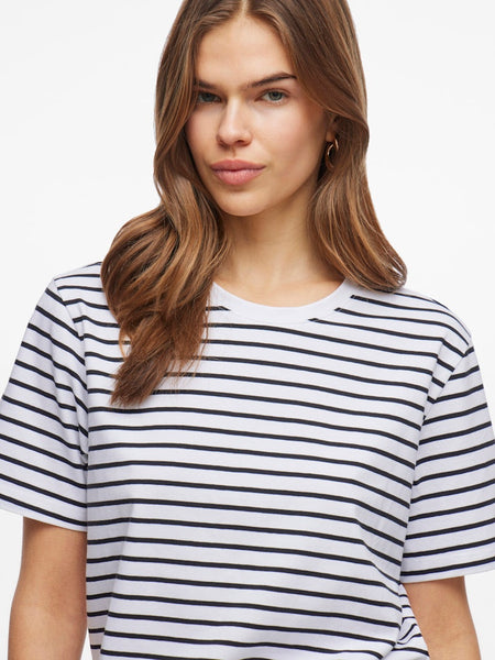 VILA Striped T-Shirt in Black