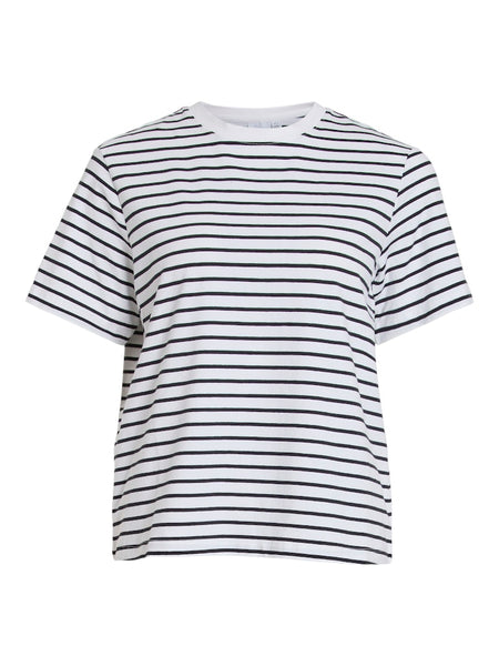 VILA Striped T-Shirt in Black