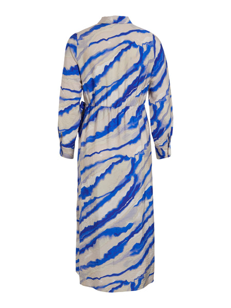 Vila Tie Dye Wrap Shirt Dress in Blue