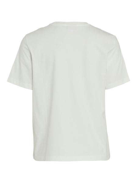 Vila Woman Print T-Shirt in White