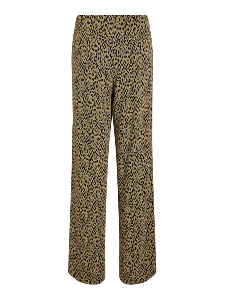 Vila Patterned Wide Leg Trousers in Brown