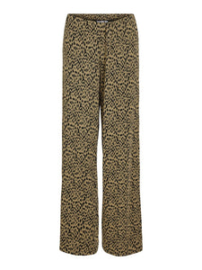 Vila Patterned Wide Leg Trousers in Brown