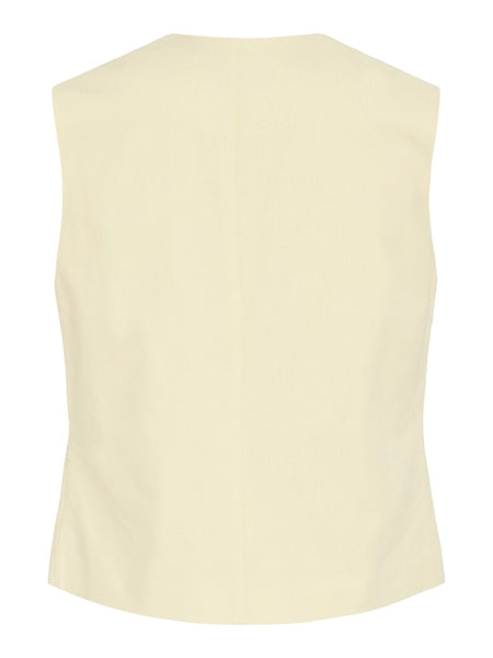 VILA Linen Blend Bow Waistcoat in Yellow