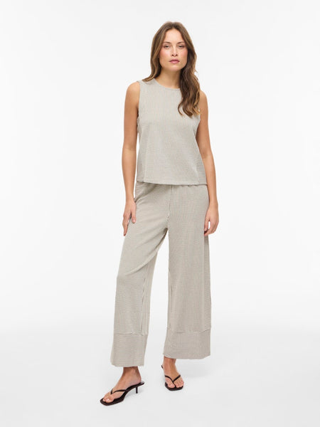 VILA Striped Sleeveless Top in Cream