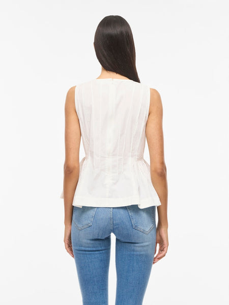 VILA Sleeveless Peplum Top in White