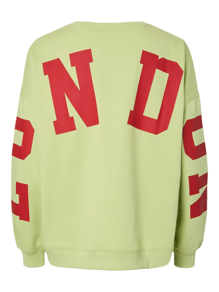 PIECES Oversized Printed "London" Sweatshirt in Green