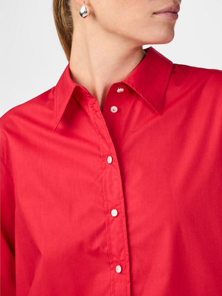 Y.A.S Pleated Back Shirt in Red