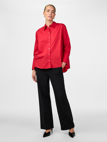 Y.A.S Pleated Back Shirt in Red