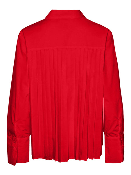 Y.A.S Pleated Back Shirt in Red