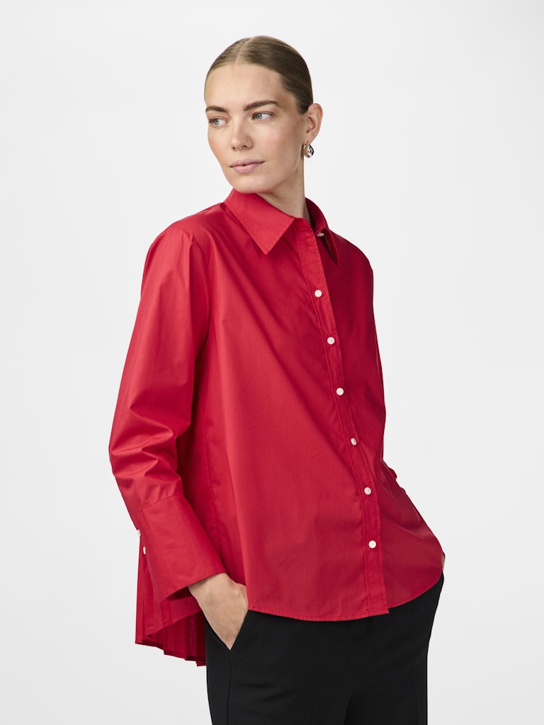 Y.A.S Pleated Back Shirt in Red