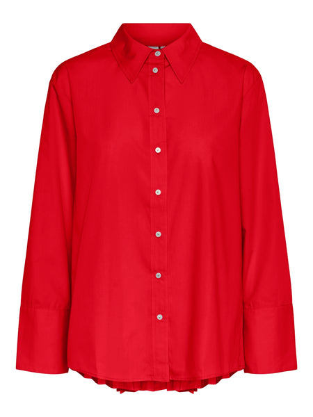 Y.A.S Pleated Back Shirt in Red