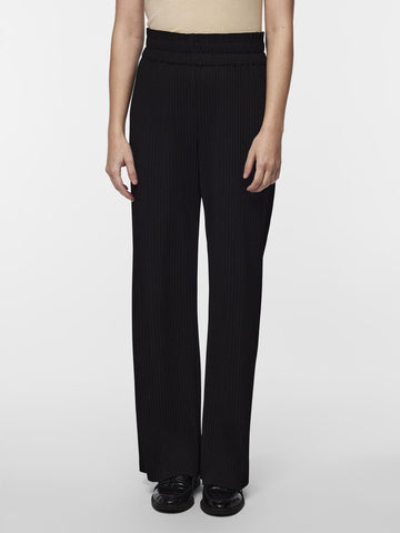 Y.A.S Pleated Straight Leg Trousers in Black