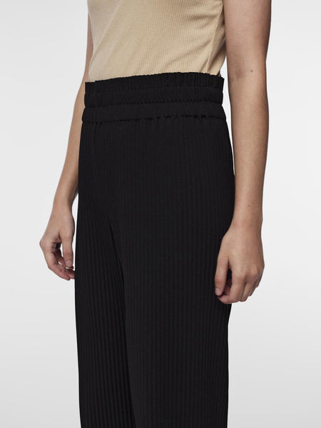 Y.A.S Pleated Straight Leg Trousers in Black