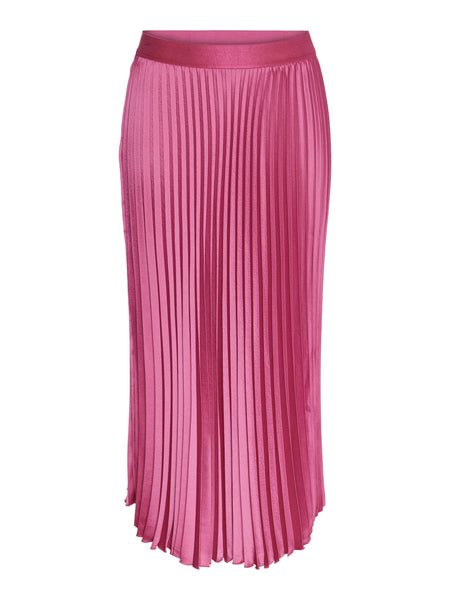 Y.A.S Satin Look Pleated Skirt in Pink