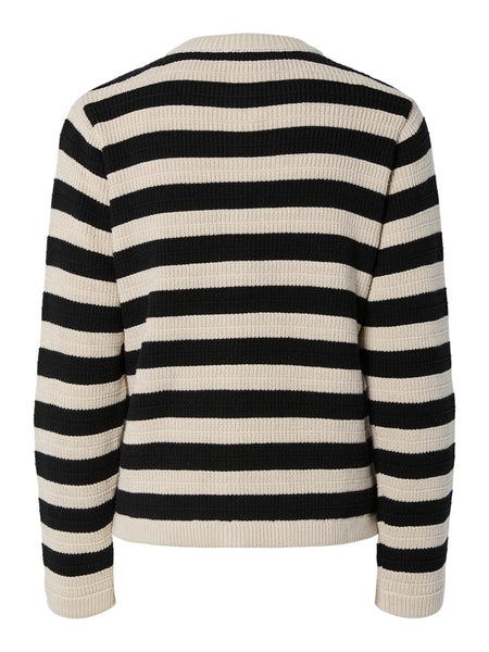 Y.A.S Striped Cardigan in Beige