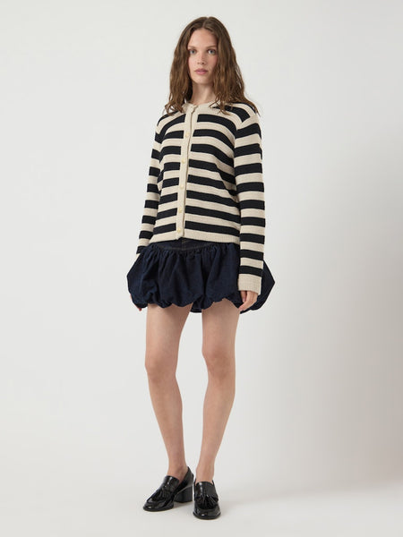 Y.A.S Striped Cardigan in Beige