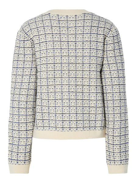 Y.A.S Checked Cardigan in Cream