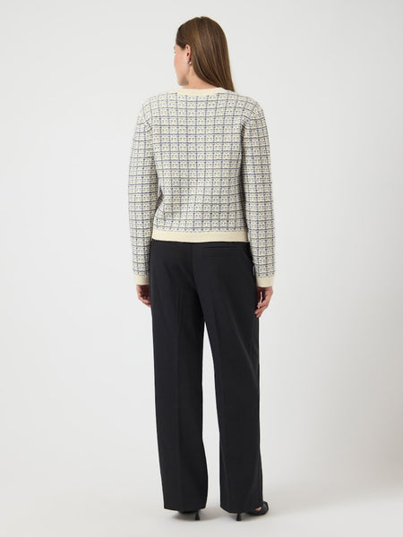 Y.A.S Checked Cardigan in Cream