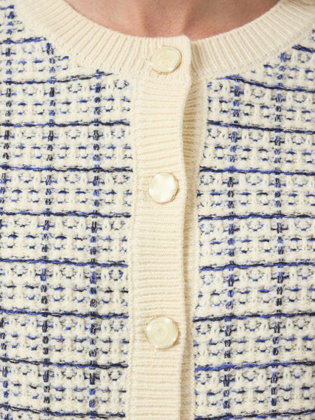 Y.A.S Checked Cardigan in Cream