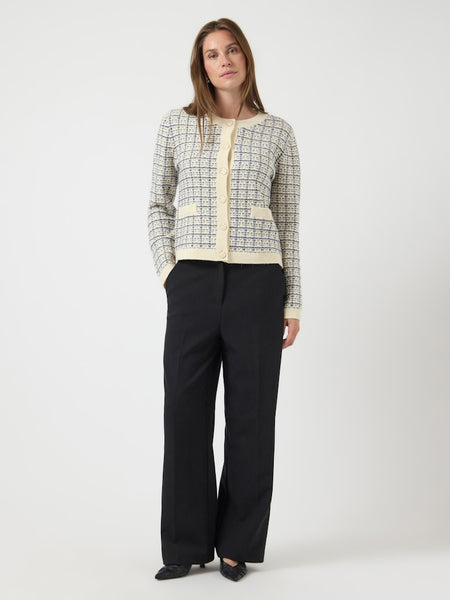 Y.A.S Checked Cardigan in Cream