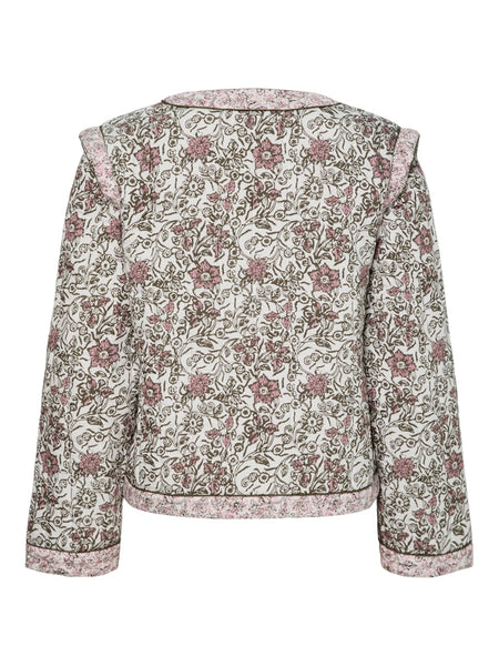 Y.A.S Floral Padded Jacket in White