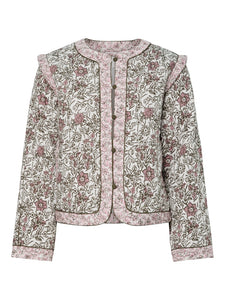 Y.A.S Floral Padded Jacket in White