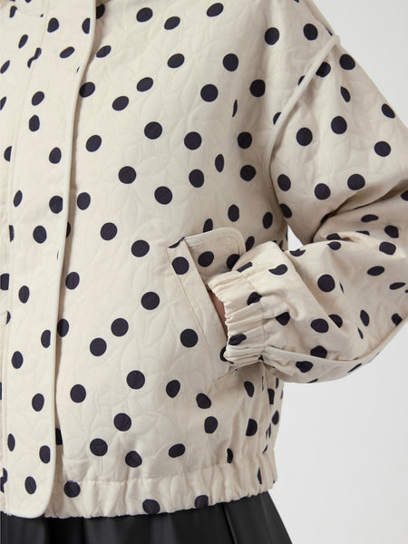 Y.A.S Polka Dot Quilted Jacket in Cream