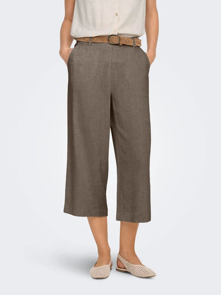 ONLY Linen Blend Culottes in Brown
