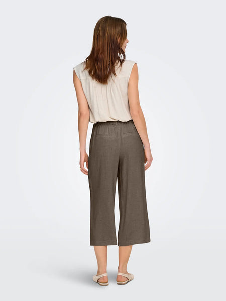 ONLY Linen Blend Culottes in Brown