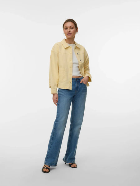 VERO MODA Denim Shacket in Yellow