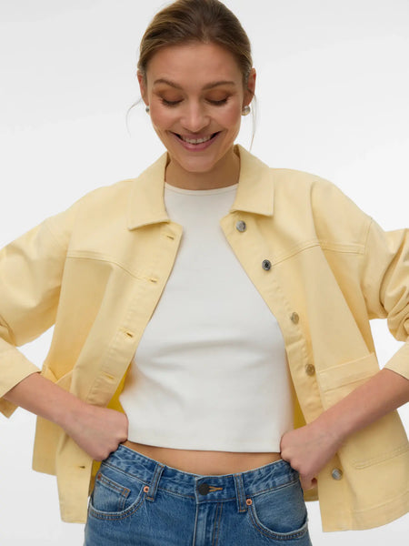 VERO MODA Denim Shacket in Yellow
