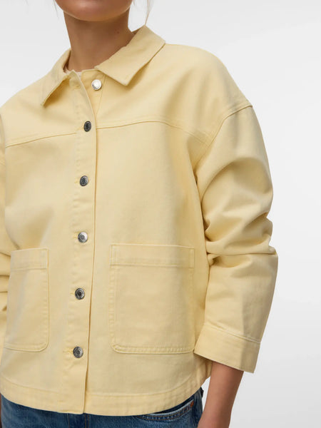 VERO MODA Denim Shacket in Yellow