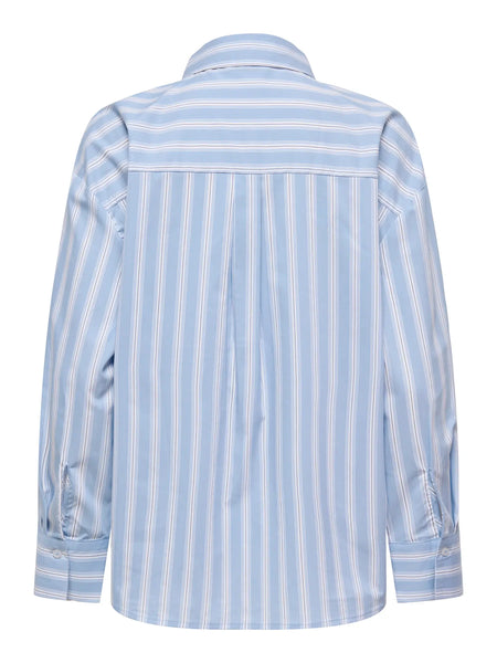 JDY Oversized Striped Shirt in Blue