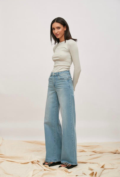 Toxik Wide Leg Jeans in Light Blue