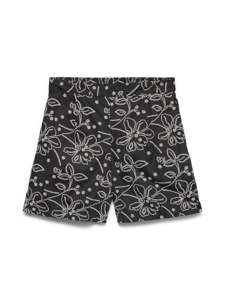 VERO MODA Embroidered Floral Shorts in Black