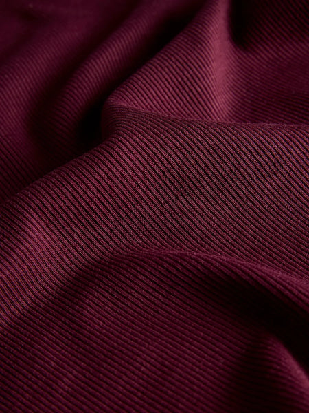 JJXX Long Sleeve Ribbed Top in Burgundy