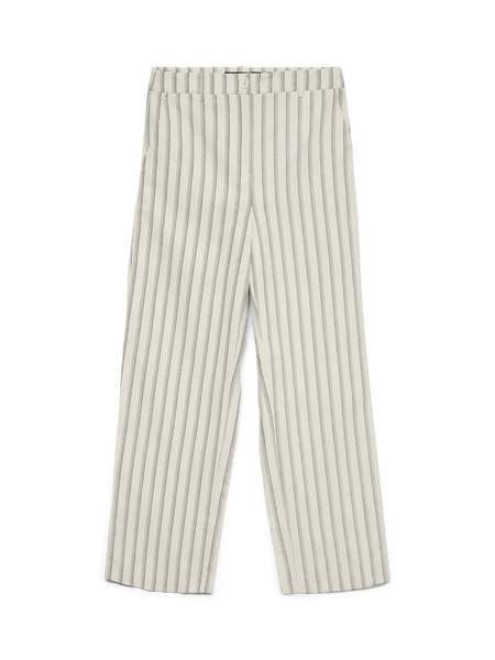 VERO MODA Striped Wide Leg Trousers in White