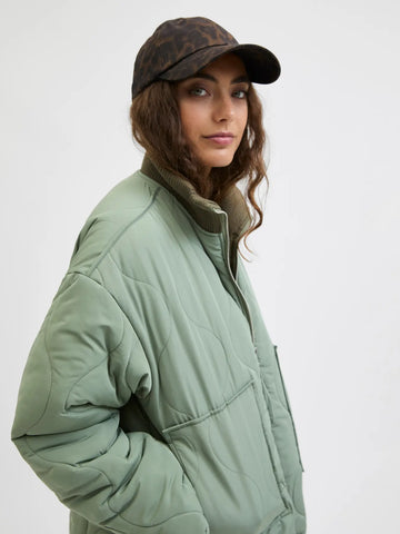 JJXX Leopard Print Cap in Brown