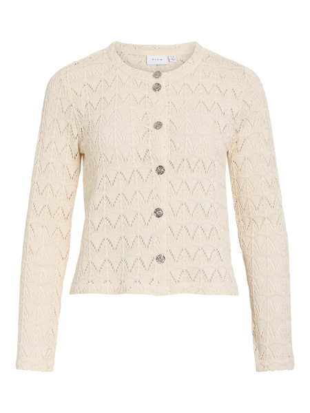 VILA Knit Button Cardigan in Cream
