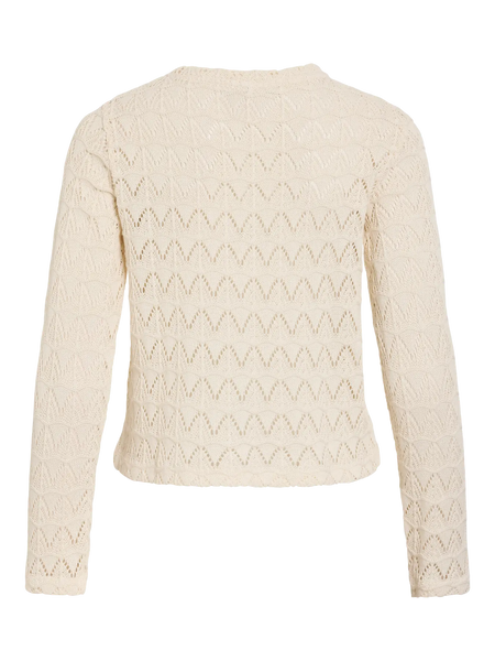 VILA Knit Button Cardigan in Cream