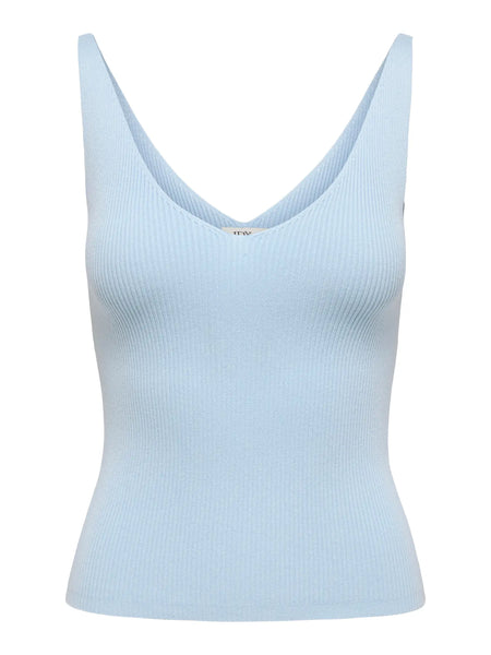 JDY Sleeveless Knit Vest Top in Blue