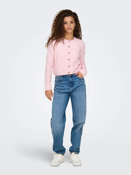 JDY Knitted Long Sleeve Cardigan in Light Pink