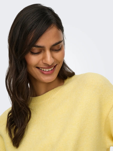 JDY 3/4 Sleeve Knit Top in Yellow