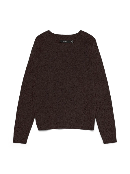 VERO MODA O-Neck Knit Jumper in Chocolate