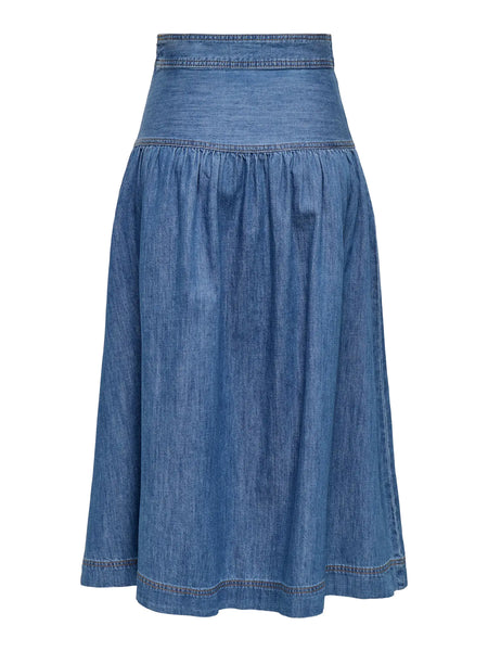 ONLY Denim Maxi Skirt in Medium Blue