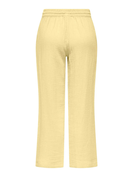 JDY Wide Leg Cotton Trousers in Yellow