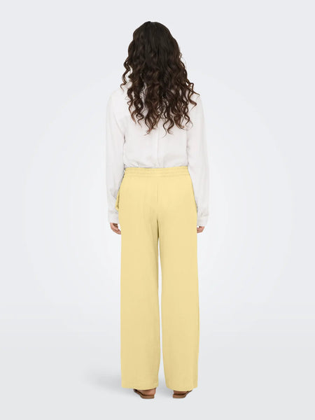 JDY Wide Leg Cotton Trousers in Yellow